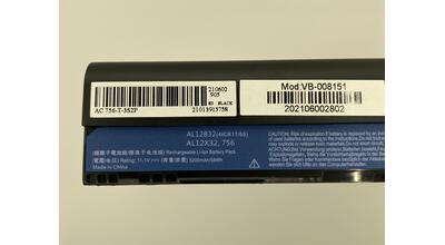 Аккумуляторная батарея для ноутбука Acer AL12B72 Aspire V5-171 11.1V Black 5200mAh OEM - фото 3