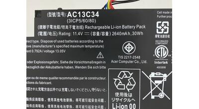 Аккумуляторная батарея для ноутбука Acer AC13C34 Aspire E3-112 11.4V Black 2640mAh Orig - фото 3
