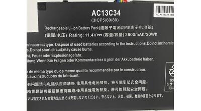 Акумуляторна батарея для ноутбука Acer AC13C34 Aspire E3-112 11.4V Black 2600mAh OEM - фото 3