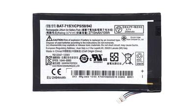 Аккумуляторная батарея для планшета Acer BAT-715 Iconia Tab B1-710 3.7V Black 2710mAh Orig