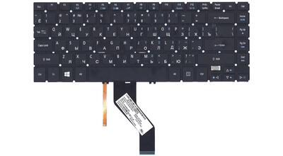 Клавиатура для ноутбука Acer Aspire V5-472, V5-473, V7-481, V7-482, TravelMate P446-M, P645-M с подсветкой (Light), Black, (No Frame) RU - фото 2