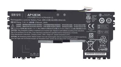 Аккумуляторная батарея для ноутбука Acer AP12E3K Aspire S7-191 7.4V Black 3790mAh Orig