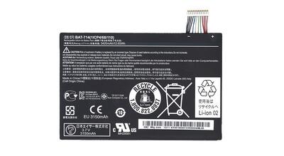 Акумуляторна батарея для планшета Acer BAT-714 Iconia Tab A110 3.7V Black 3420mAh Orig
