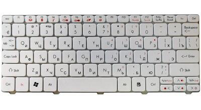 Клавіатура для ноутбука Acer Aspire One 521, 522, 532, 532H, 533, D255, D255E, D257, D260, D270, Happy, Happy2, eMachines 350, 355, em350, em355, Gateway LT21, LT27, LT28, Packard Bell NAV50, Dot S2, Dot SE, Dot SC, Dot SE3, PAV80 White RU - фото 2