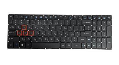 Купить Клавиатура для ноутбука Acer Aspire VN7-593G Black,с красной подсветкой (Light Red), (No Frame), RU