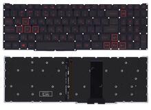 Купить Клавиатура для ноутбука Acer Nitro 5 (AN517-41) с подсветкой (Light), Black, (узкий шлейф, красные буквы), RU
